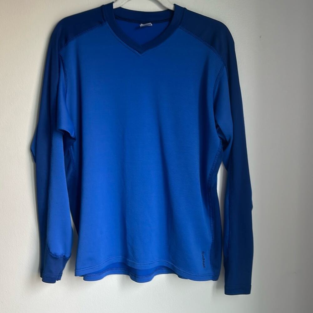 Patagonia Blue V-Neck Long Sleeve Shirt